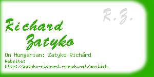 richard zatyko business card